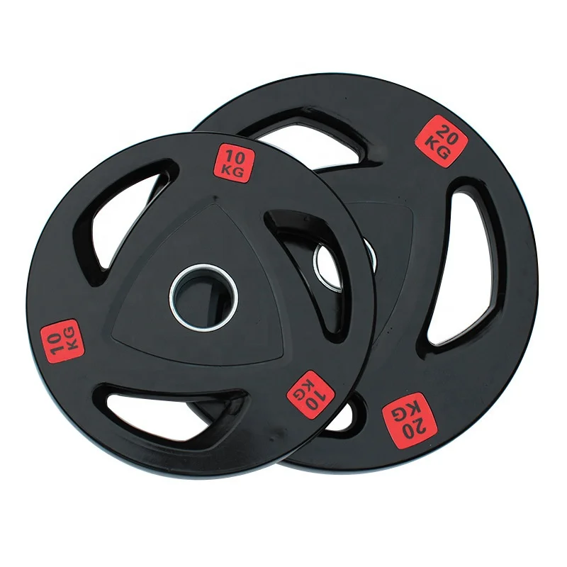 

Factory Direct Discs Bumper Plates Gym Equipment Tri Grip Weight Plate, Black