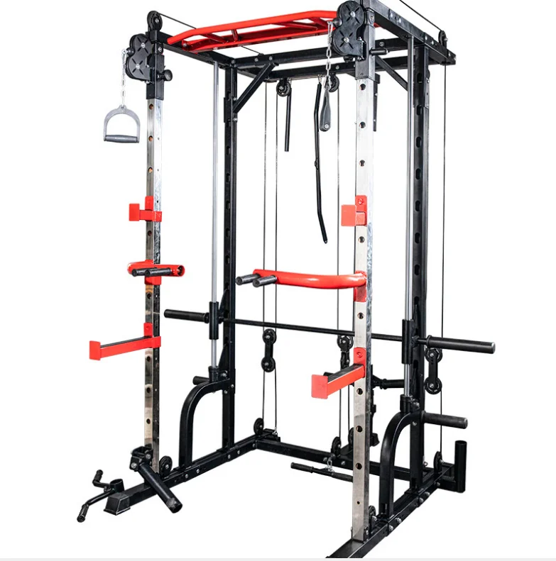 

US Warehouse Dropshipping Multi-function Cable Crossover Station Smith Machine Stock Power Cage Squat Rack