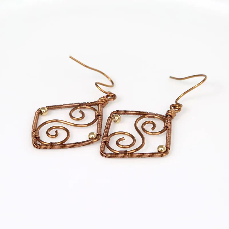 

XuQian Handmade Natural Stone Crystal Stone Fishbone Earring for Women, Picture