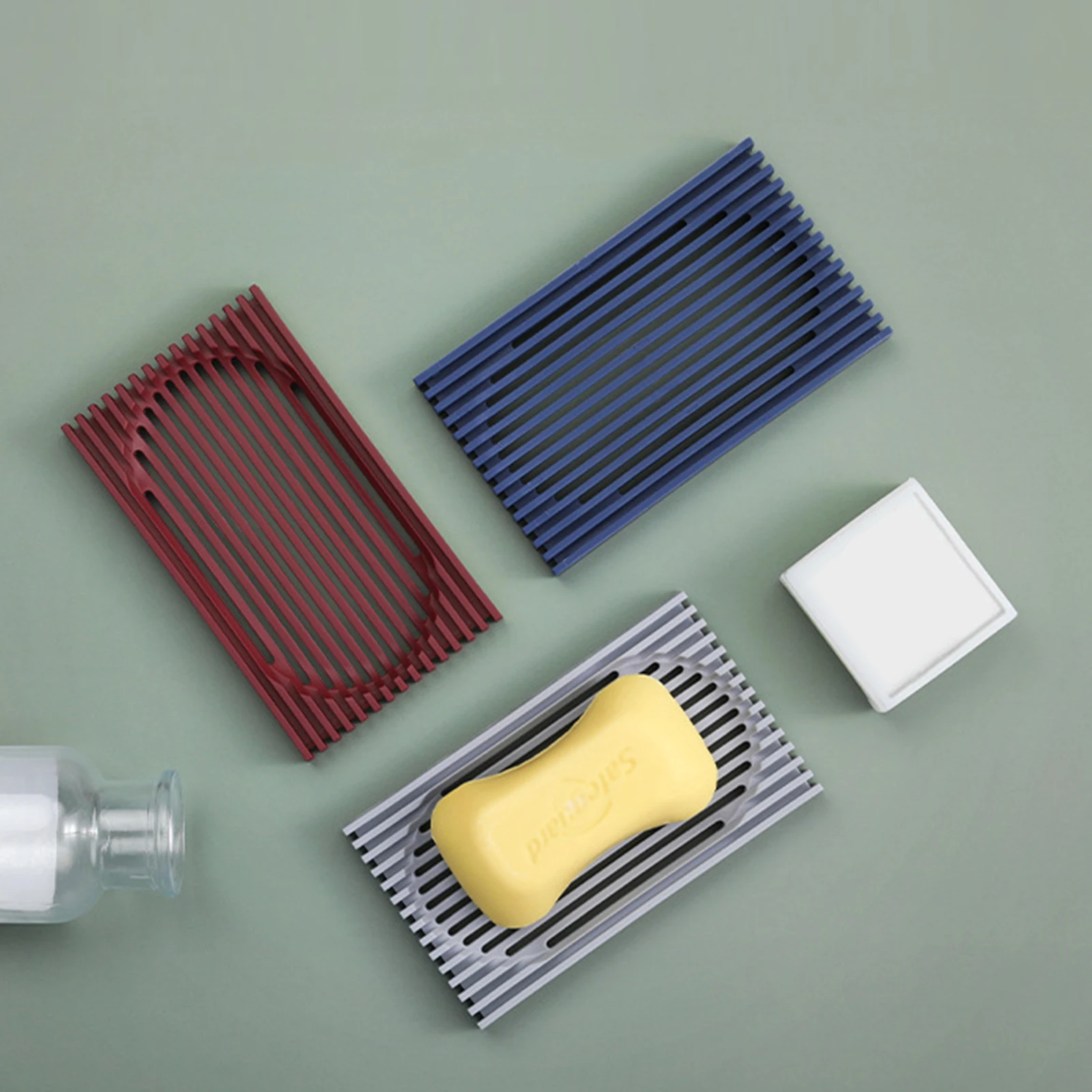 

Creative Silicone Non-slip Draining Non-perforated Soap Box Bathroom Storage Box