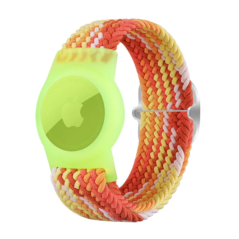 

Adjustable Length Elderly Children Wristband Nylon Band For Airtag Tracker Wrist Band Nylon Strap Kids Case Silicone