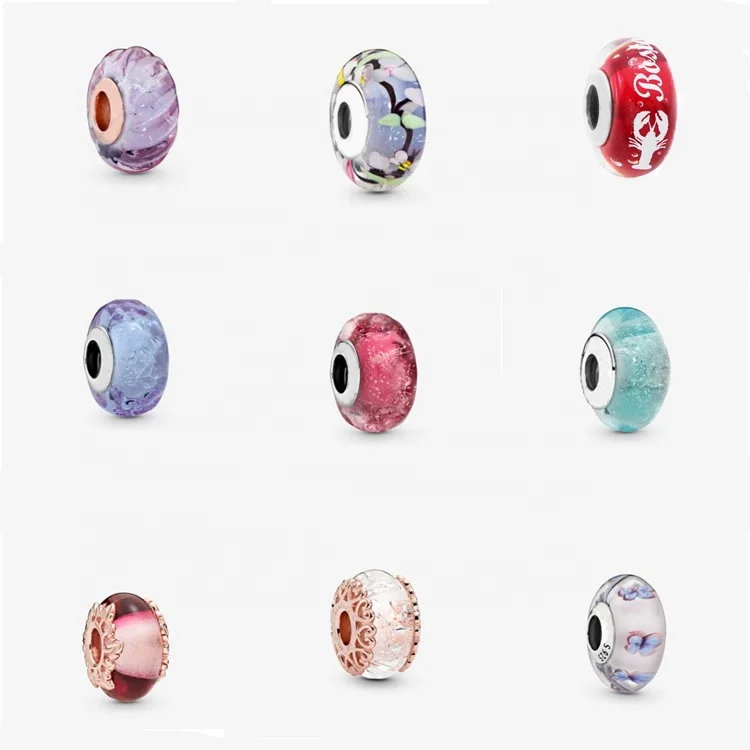 

High quality glass beads charm multi color fashion charms fit snake bracelets