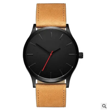 

2020 Amazon EBay Hot Sale Factory Simple Large Dial No Logo Mens Watch Leather Watch Custom Logo reloj quartz hombre, Mix