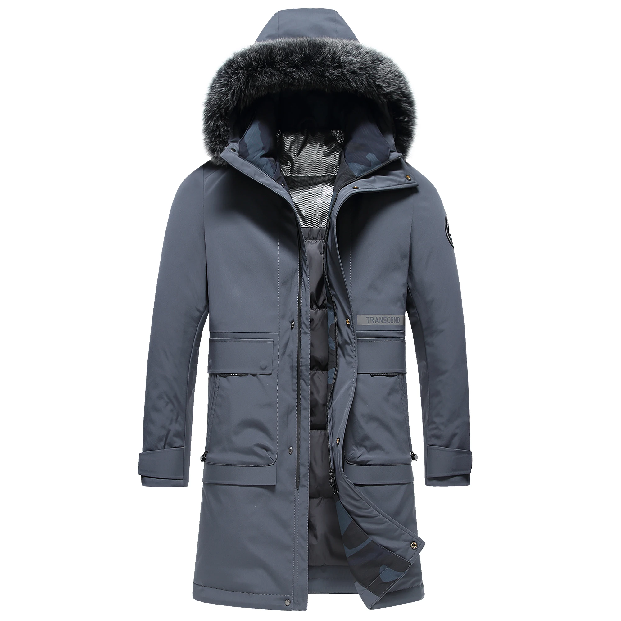 

Winter Casual Fur Hood Thick Windproof Men 90% Premium Down Parka