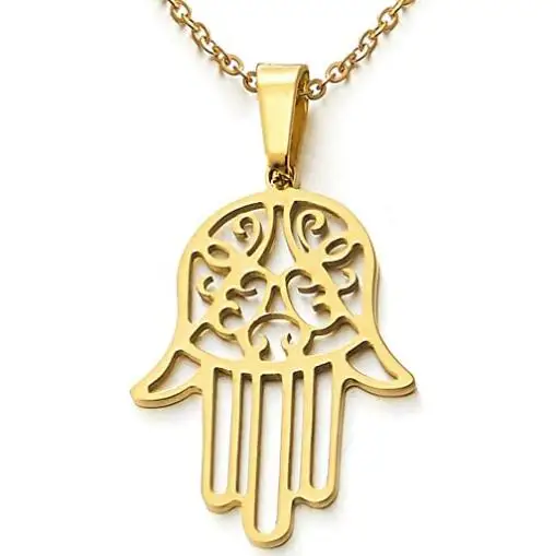 

Pendant Necklace Stainless Steel Personality Fashion Hand Necklace for Women