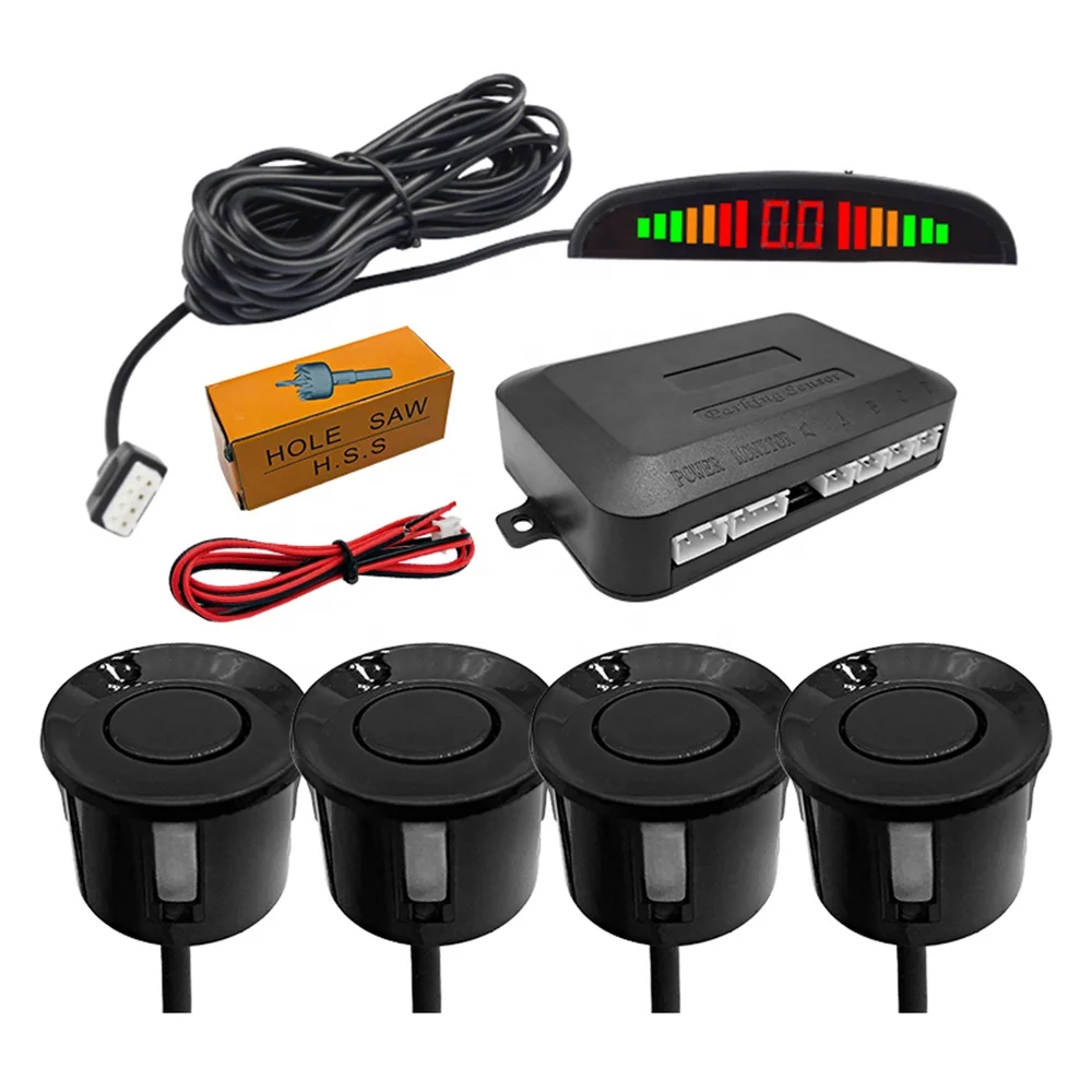 

Universal Car LED Parking Sensor System Car Reverse Backup Radar Buzzer Warning Alarm Kit car park system with 4 Parking Sensors