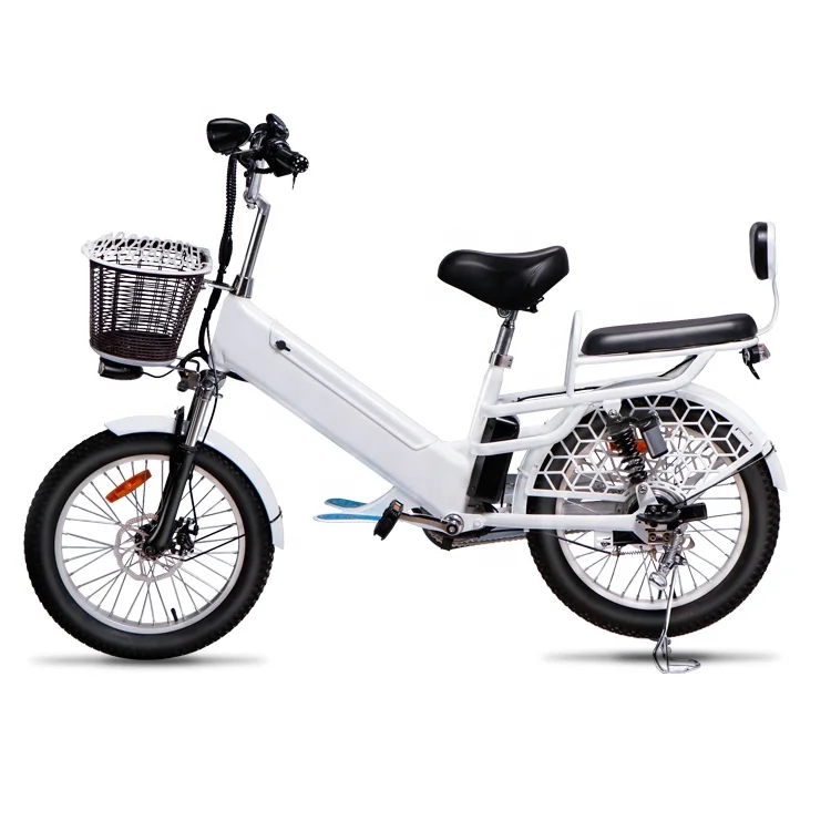 

Blue fashion design two-seater 48V350W lithium battery electric bicycle