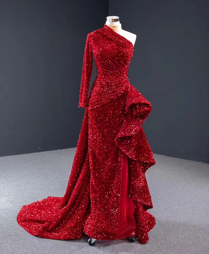 

LSFFN098 short front long back women party dress casual traditional formal evening dress