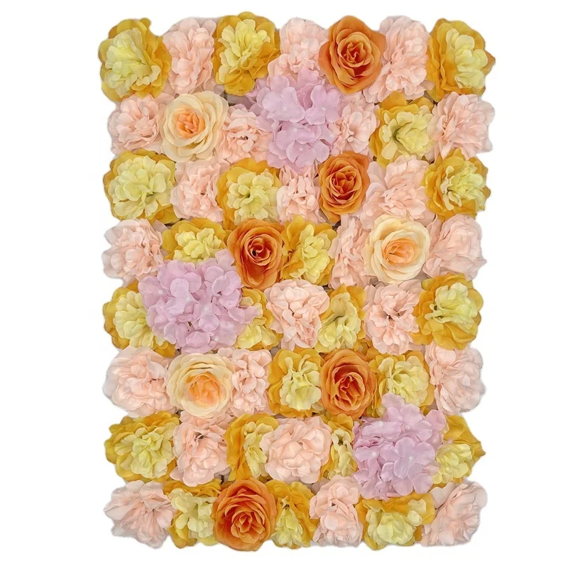 

DFK0029 Fashion Yellow Wall Backdrop Flower Panel Artificial Flower Wall For Party Decoration, Picture shows