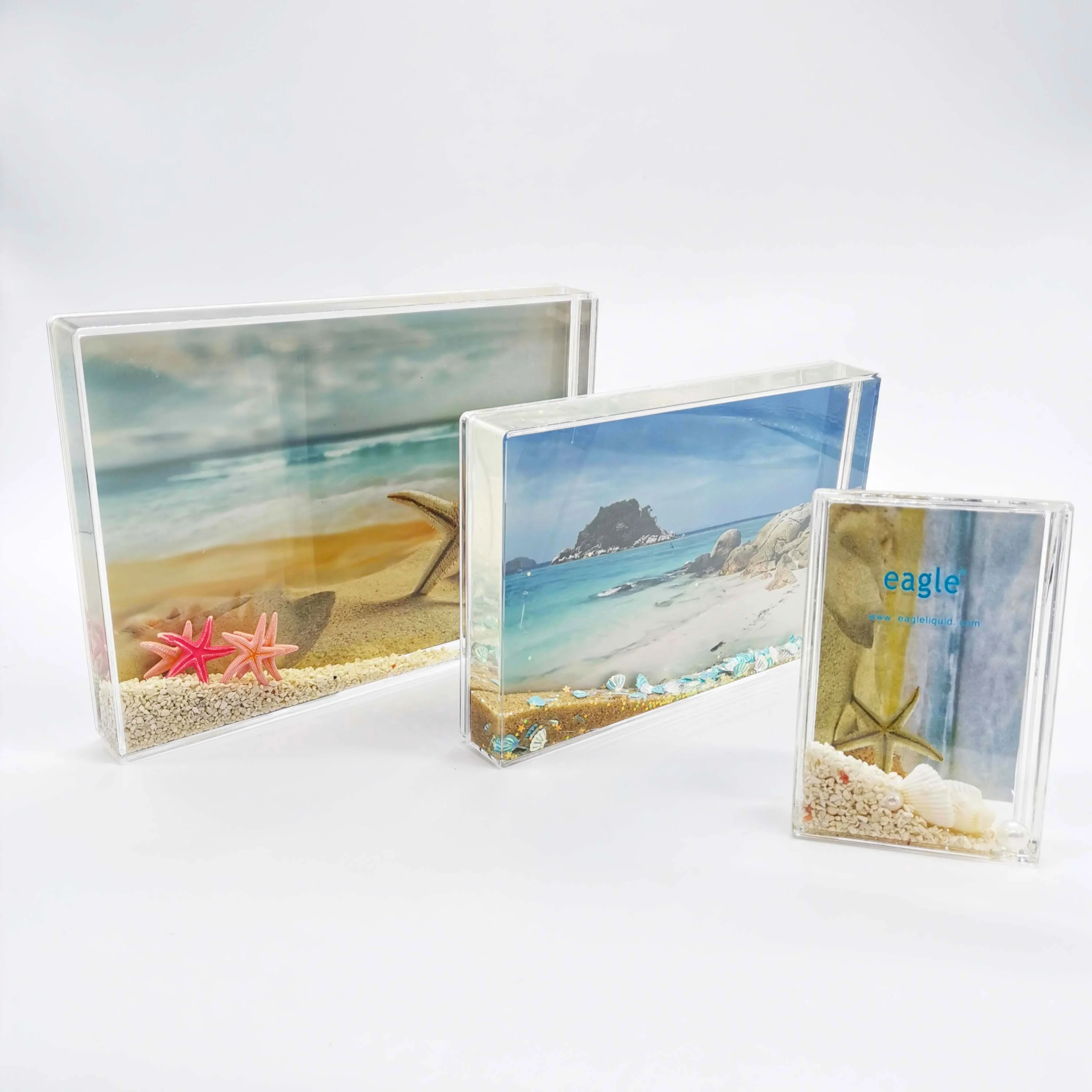 

Instant Charming Shaking 4R Double Picture Frame 4x6 Picture Frames Wholesale, Clear acrylic, colorful glitters