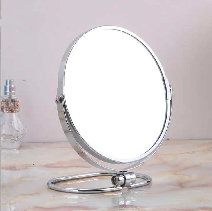 

Amazon hot sale nice price shape wall mounted beauty cosmetic rotating lighted cosmetic mirror, Chrome