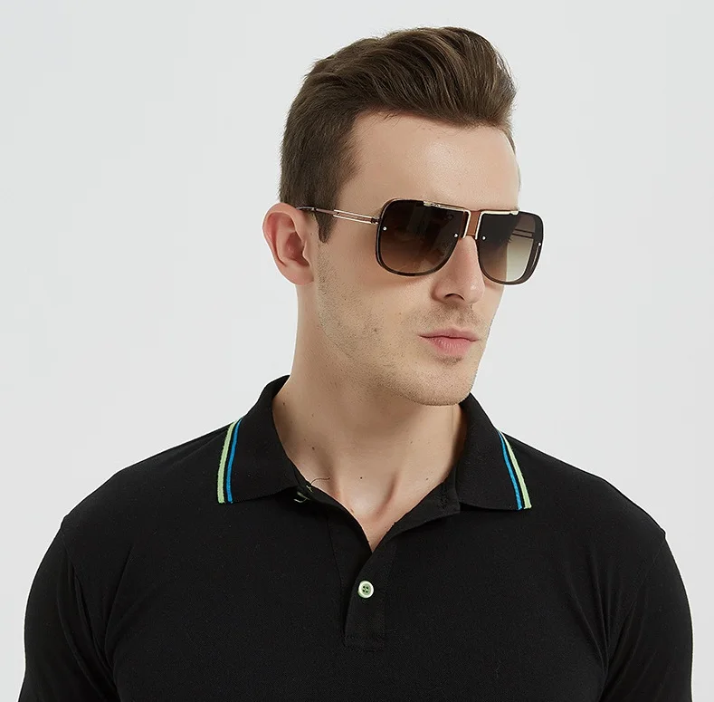 

PANO Luxury Oversized Men Classical Straight Temples Wholesale Fashion Sunglasses river