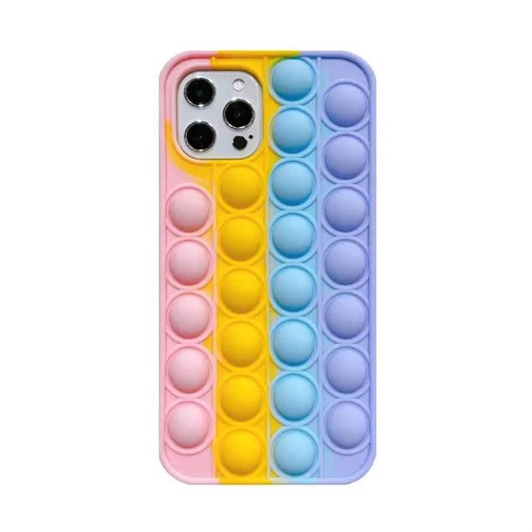 

Chendao Colorful Touch Soft Silicone Shockproof Poping Phone Case Push It Reliver Stress Fidget Toy Pops Phone Case For iPhone, A variety of color