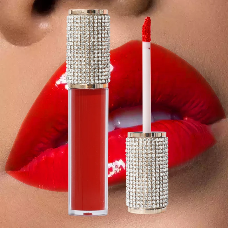 

Private Label 5ml Crystal Bling Diamond Rhinestone Lipgloss Wand Tubes Custom Logo Lip Gloss Containers Tube