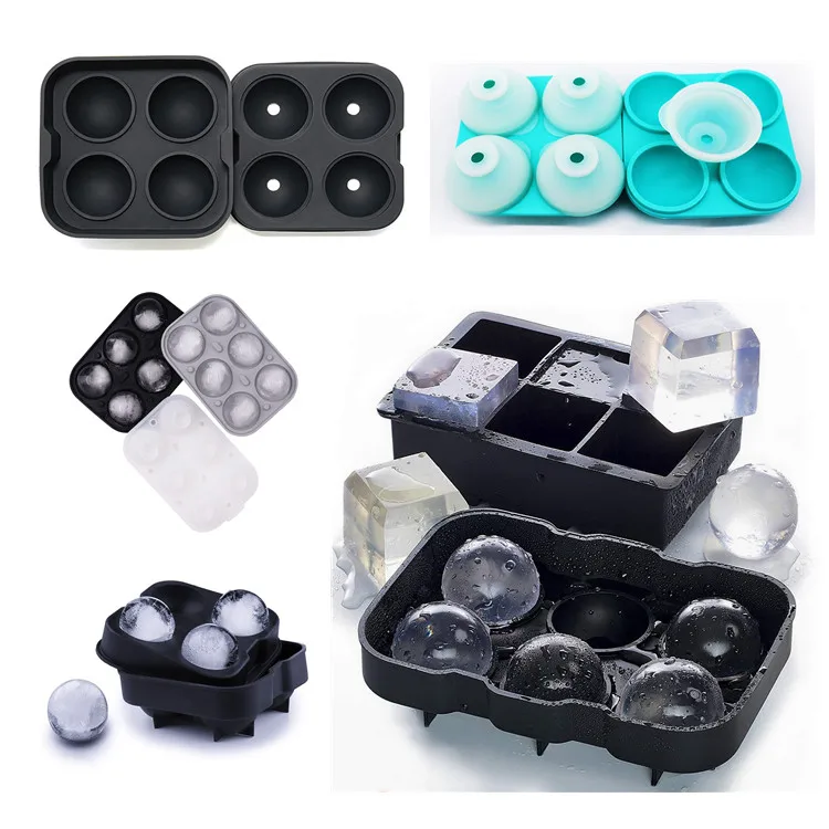 

2021 New Hot Amazon Wholesale Ice tray BAP Free Silicon ice cube ball mold Fo whiskey Ice cube tray