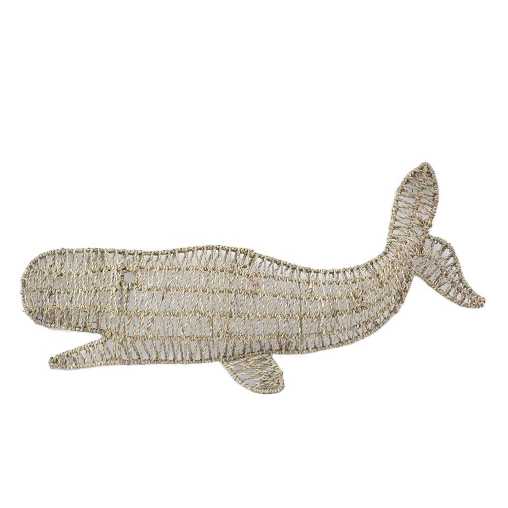 

100%handwoven natural seagrass whale shape wall decor wall art ideas