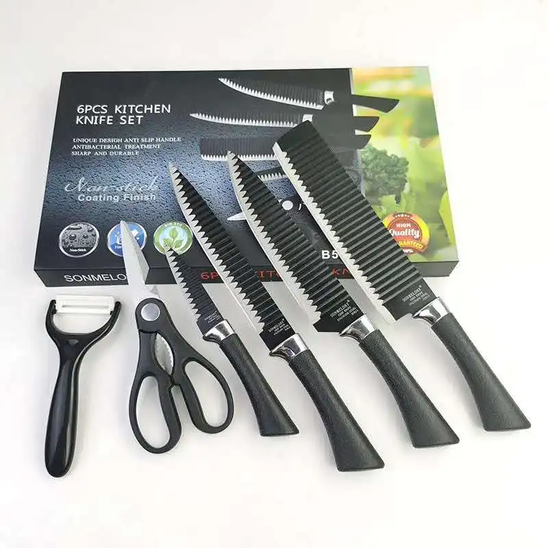 

5 pcs non-stick coating knife set with gift box for kitchen