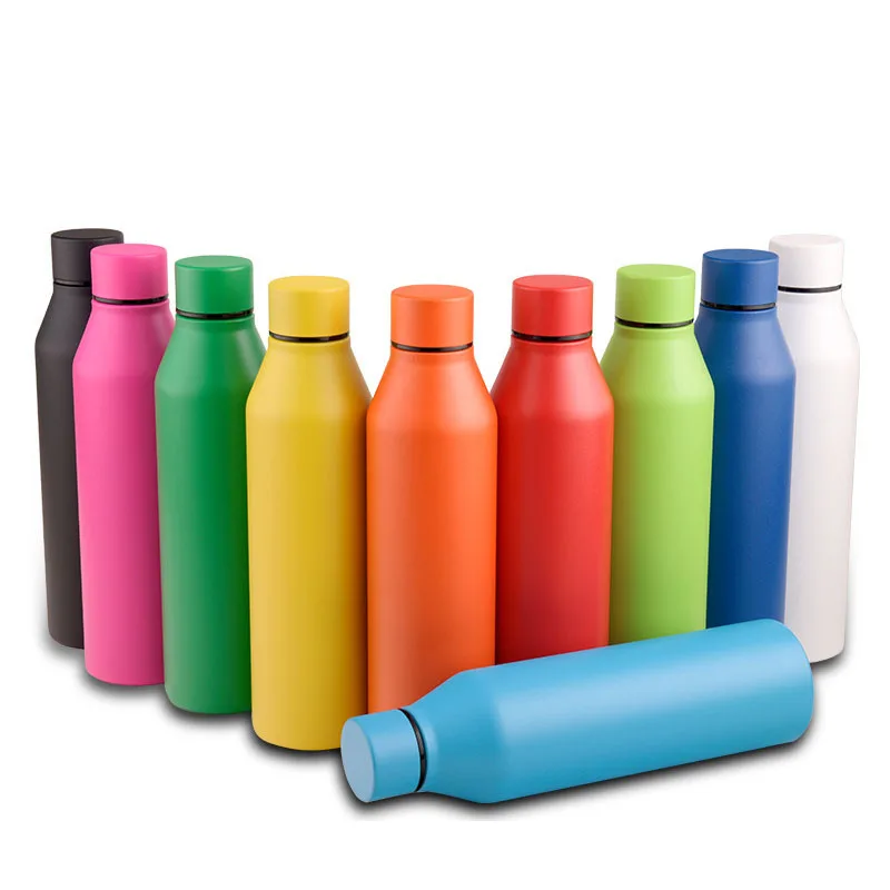 

New Design 500ml Double Wall Stainless Steel Water Bottle Vacuum Thermal Insulation Sports Water Bottle Thermos, 10 colors for choose