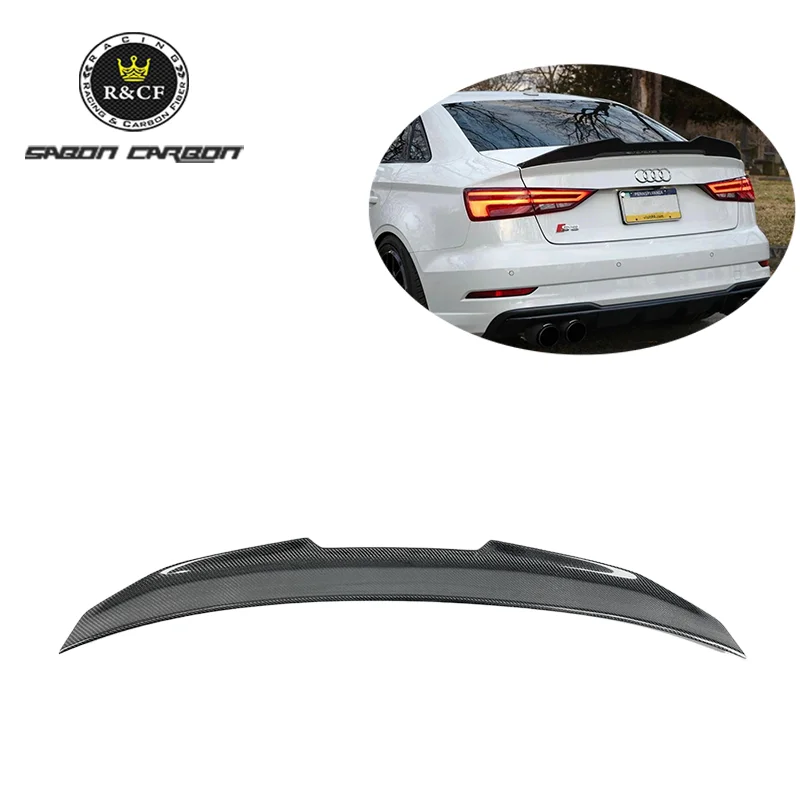 

Rear Spoiler Carbon Fiber PS-M Style Rear Trunk Lip Tail Wing Boot Spoiler For Audi A3 S3 RS3 8V 2013-2020