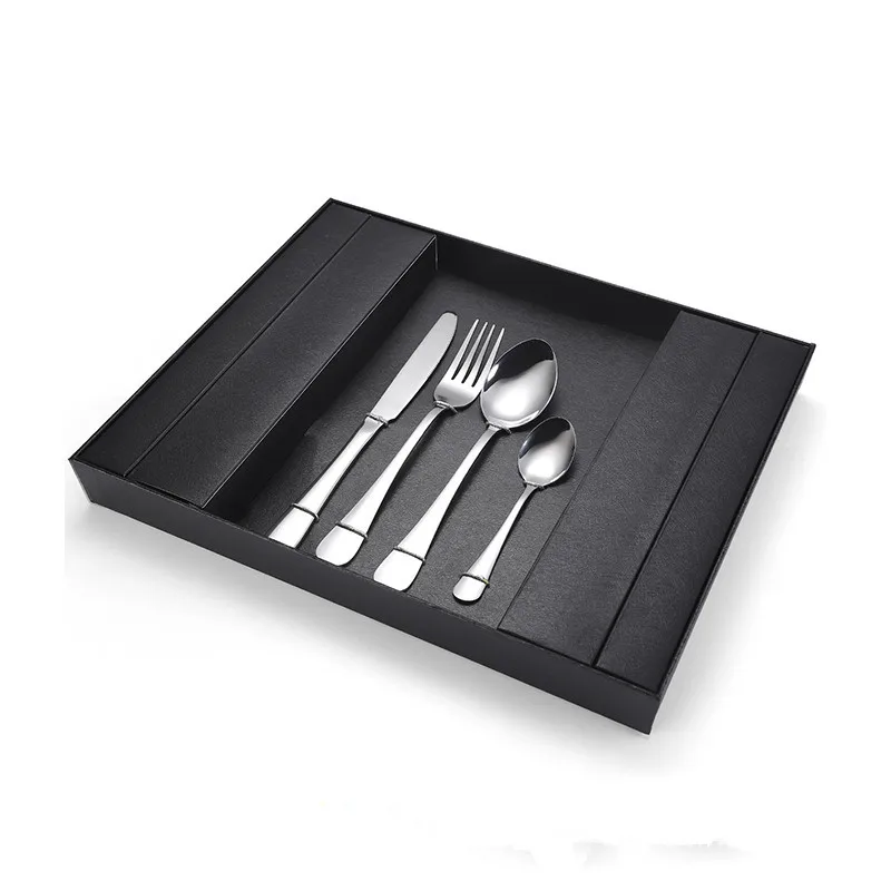 

24pcs high quality Utensil stainless steel OEM fork and spoon ODM dinner knives flatware manufacturer cutlery set with gift box