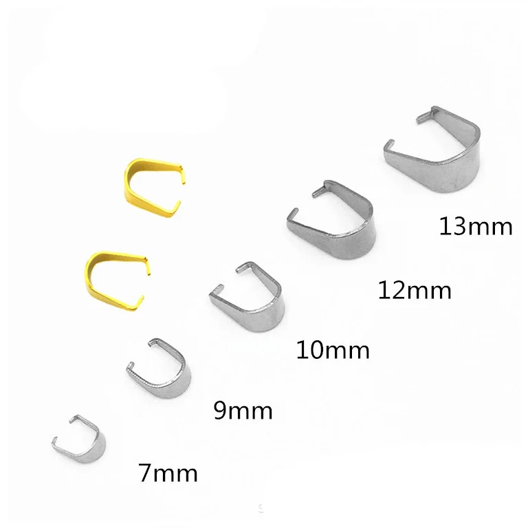 

Stainless Steel Pendant Pinch Bail Clasps Necklace Hooks Clips Connector For Jewelry Making