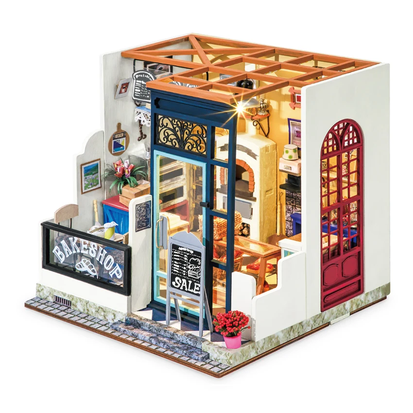 

Robotime Rolife Assemble Toys DG143 Nancy's Bake Shop 3D Wooden Puzzle DIY Miniatures Doll House for Dropshipping