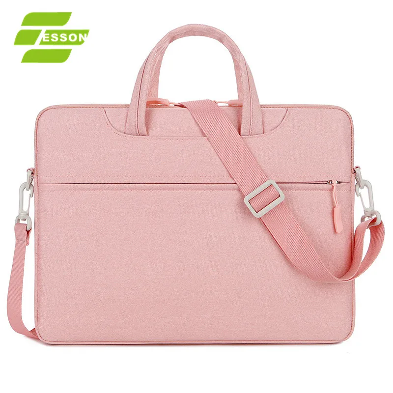 

pink lovely waterproof portable tablet computer bag one shoulder messenger women is leisure bag laptop handbag, Customized