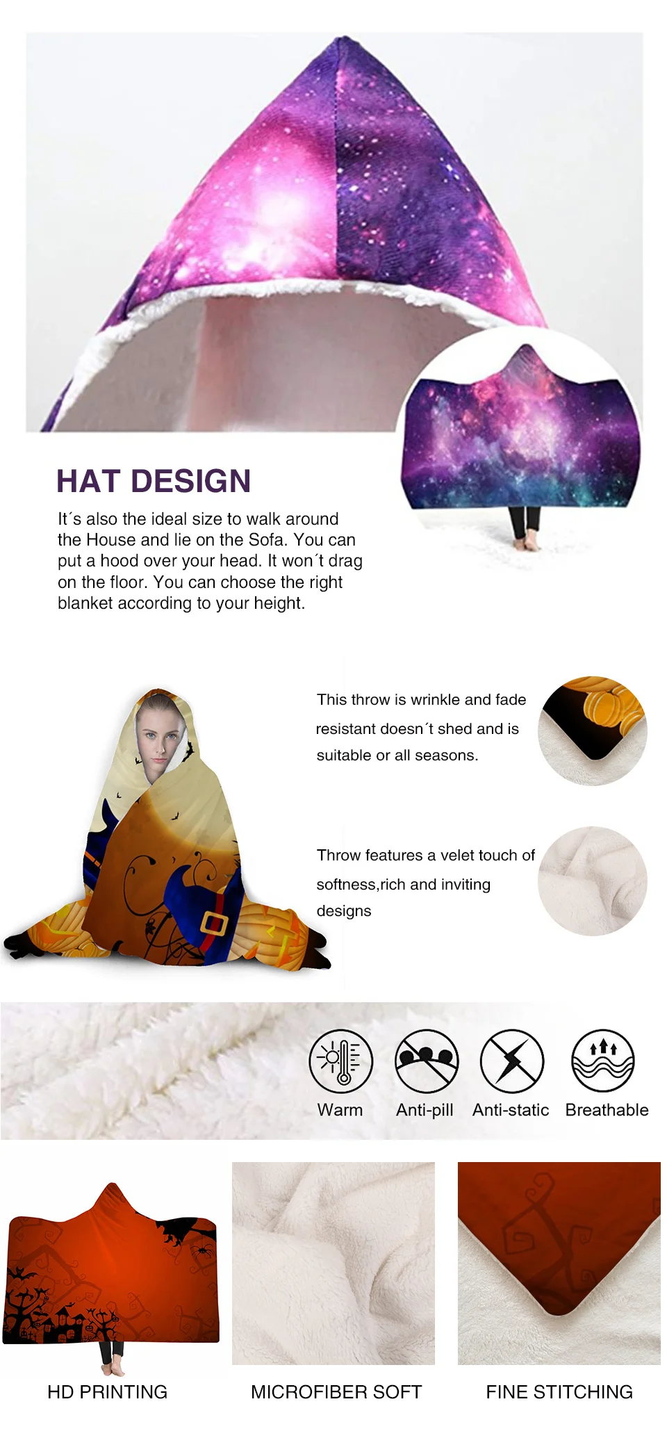 Custom Made Design Plush Soft Halloween Cartoon Hooded Blanket For Party Buy Halloween Hooded Blanket Custom Made Design Plush Soft Halloween Cartoon Hooded Blanket For Party Buy Halloween Hooded Blanket