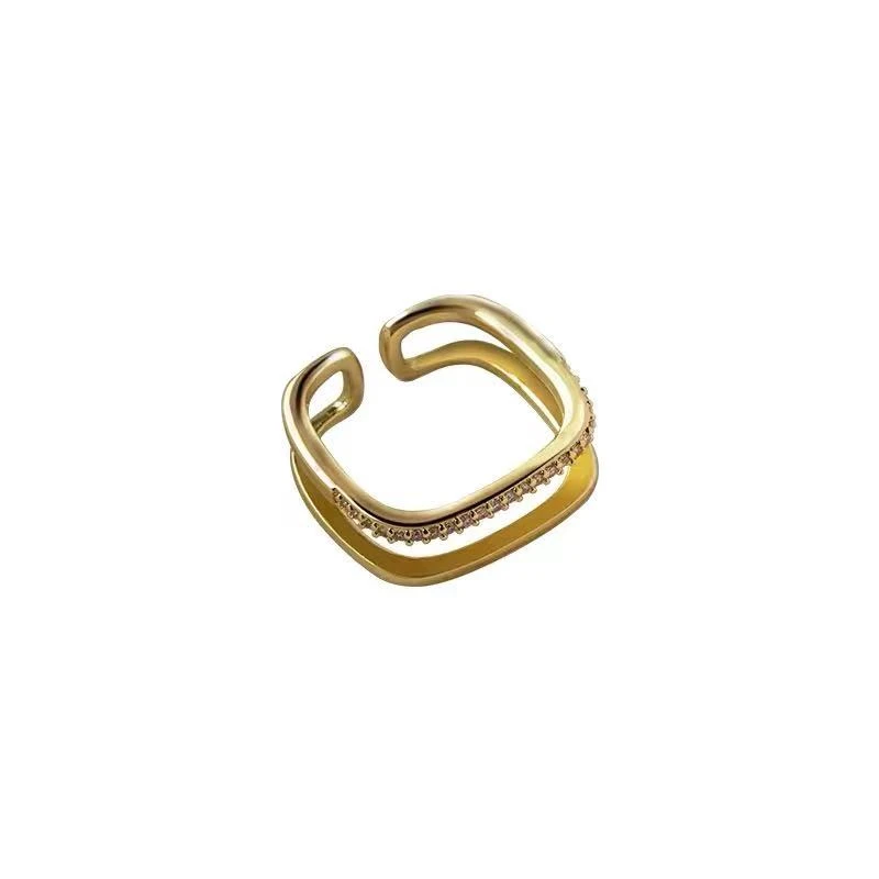 

Aimgal Jewelry Double ring opening adjustable ring for women