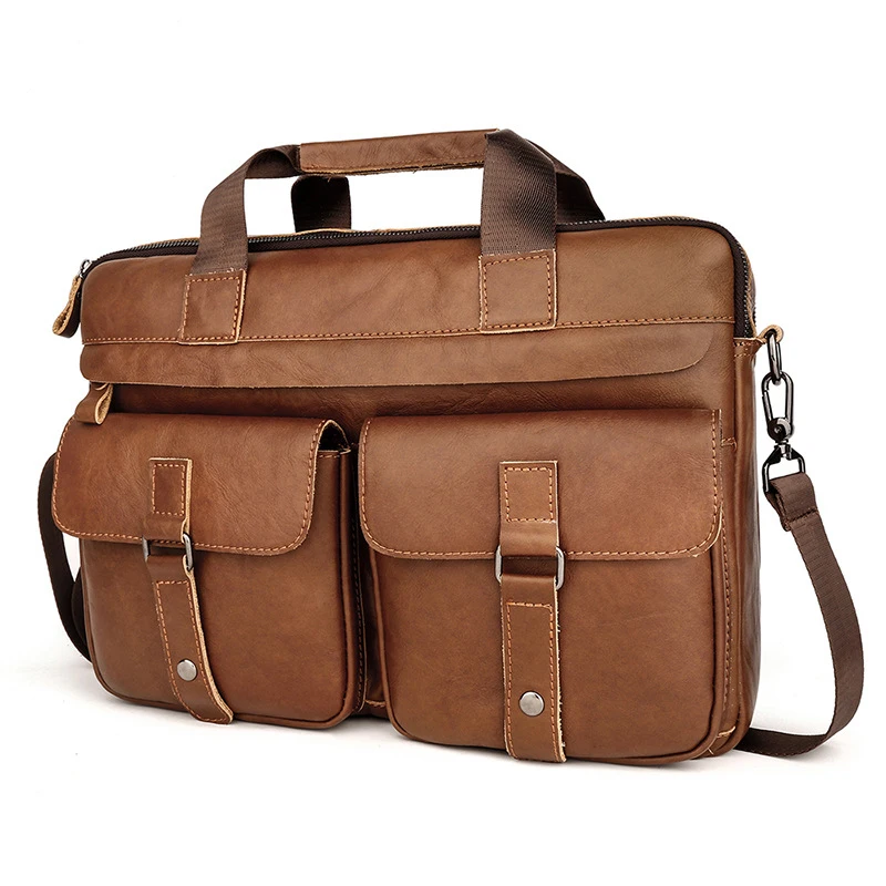 

W2016 new European and American retro computer handbag shoulder messenger bag men's business briefcase leather bag