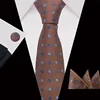 Exquisite jacquard braided men tie brown floral tie suit set custom