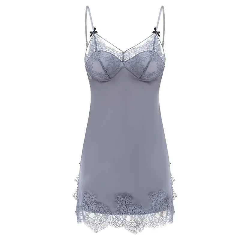 

Latest Best Selling Summer Lace Satin Camisole Sexy Temptation Nightdress Sexy Lingerie