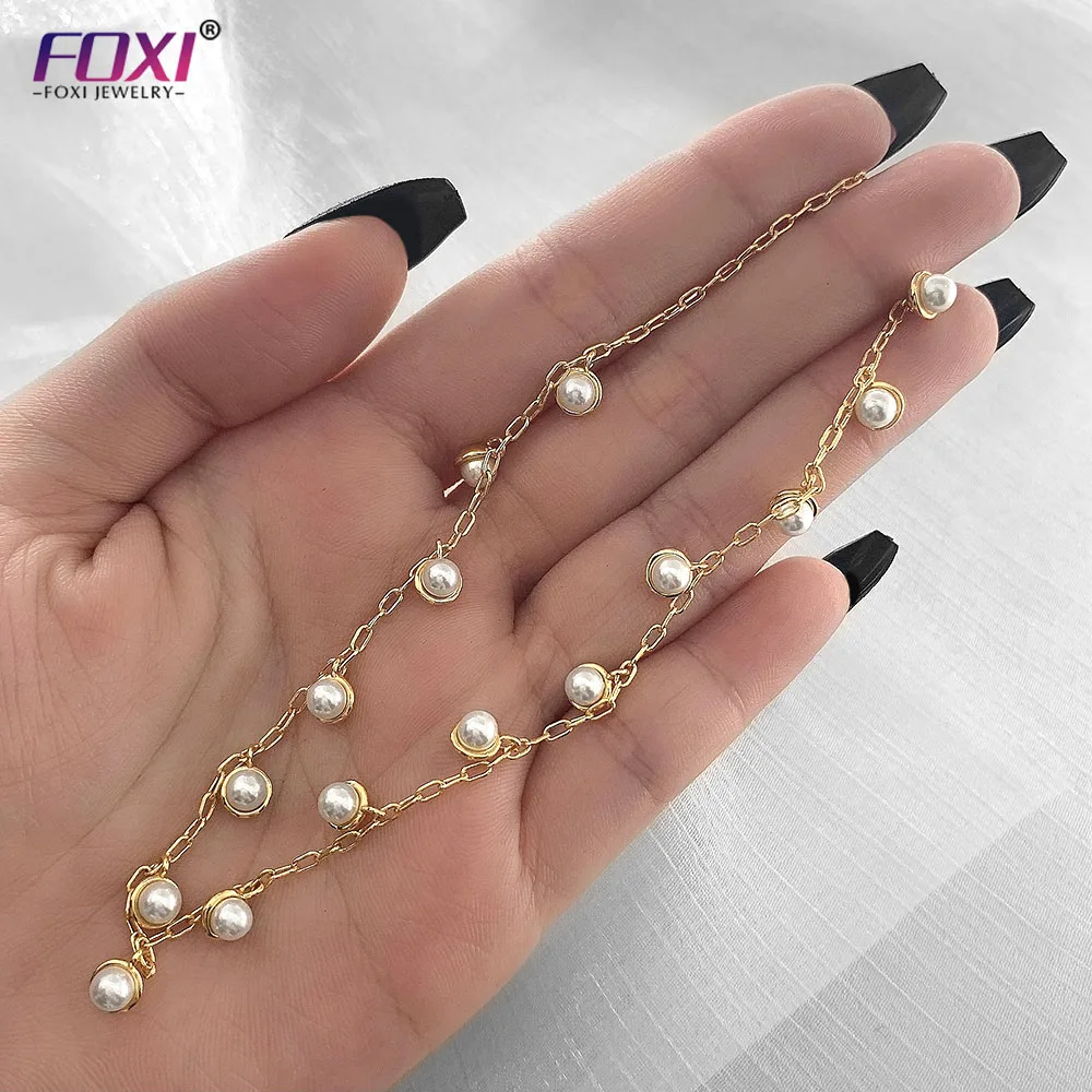 

18k Gold Stainless Steel Pearl Necklace For Women Fashion Croissant Natural Shell Pendant Neckalce