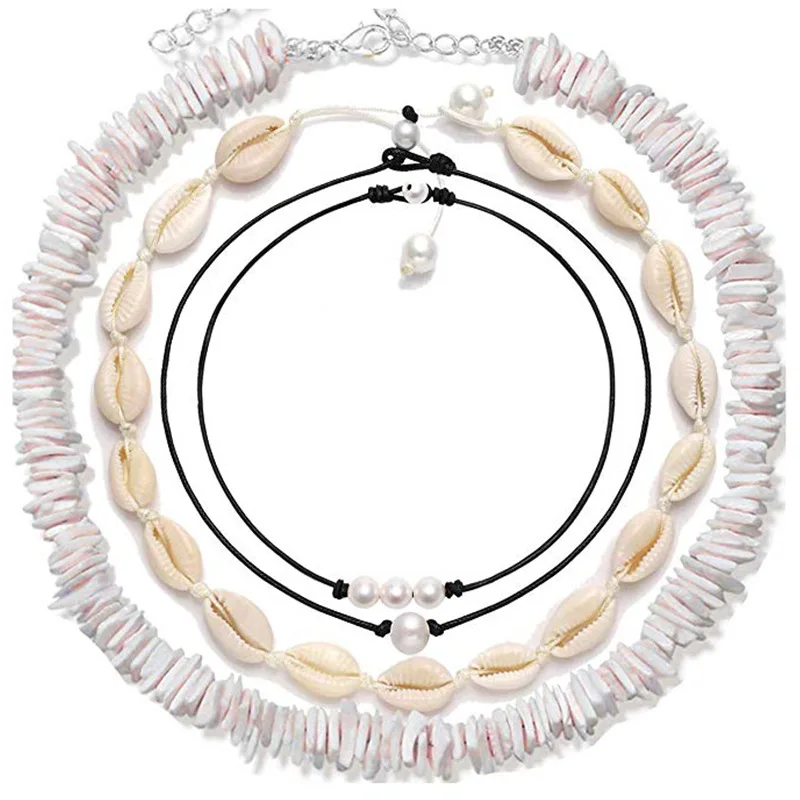 Artilady Amazon Supplier Natural Sea Shell Boho Handmade Cowrie Pearl Puka Shell Choker Necklace Jewelryfor Women girls