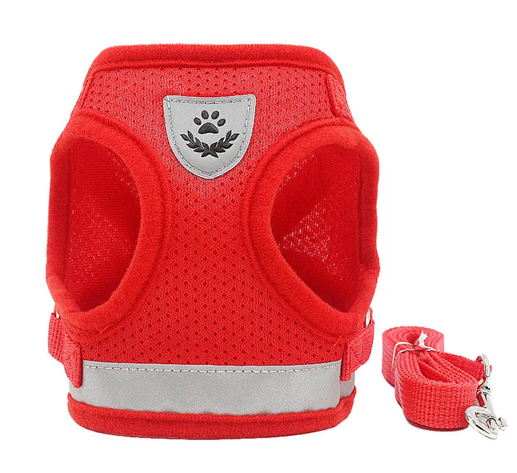 

Reflective Adjustable pet harness, Adjustable Luxury Breathable mesh dog harness with leash, Blue/red/black/grey