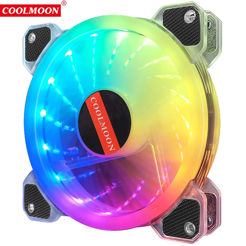 

coolmoon YUPO RGB FAN 120mm Transparent frame PC air cooling fan with RF Remote Control