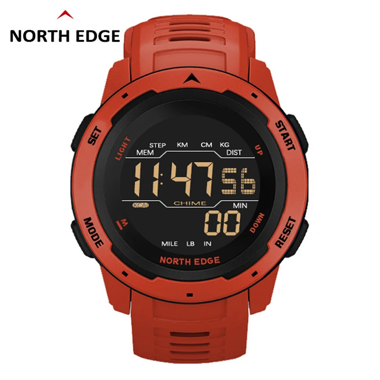 

NORTH EDGE Watch MARS Men Digital Chronograph Pedometer Calorie Sports Fashion waterproof smart watches 2021, 3 colors
