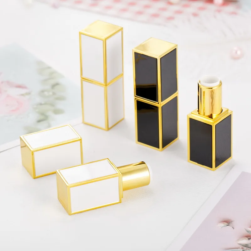

Square Golden Line Diameter 12.1mm empty tube Marble pattern lipstick tube for beauty