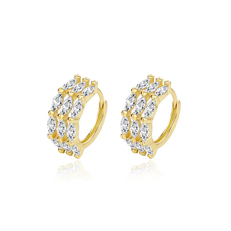 

VIANRLA 925 Sterling Silver Jewelry Minimalist Hoop Zircon Earrings For Women Free Laser Logo