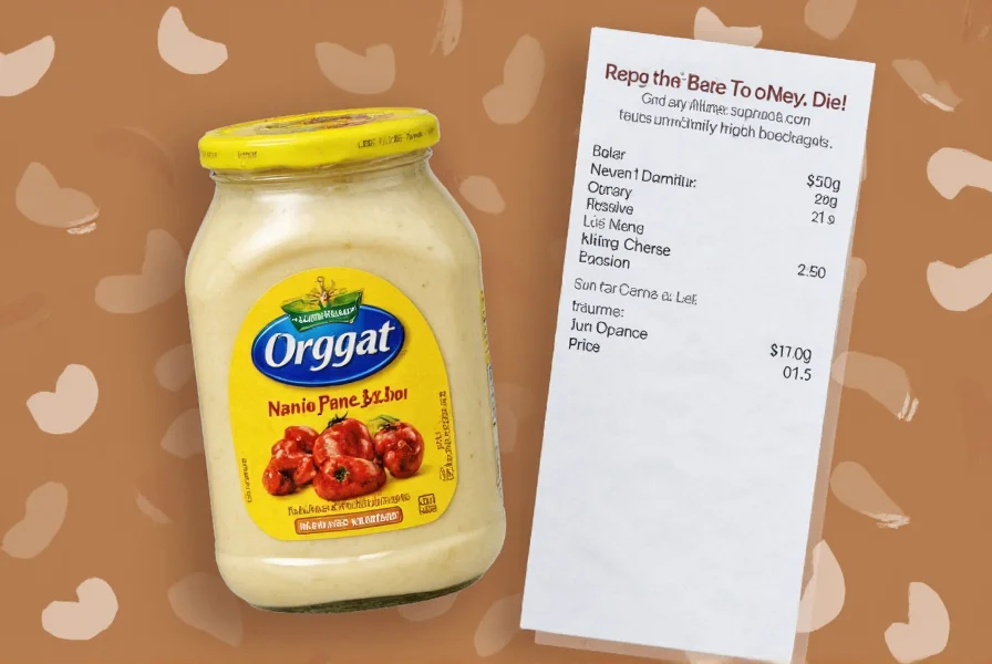 Close-up of unopened pepper mayo jar next to receipt showing return policy