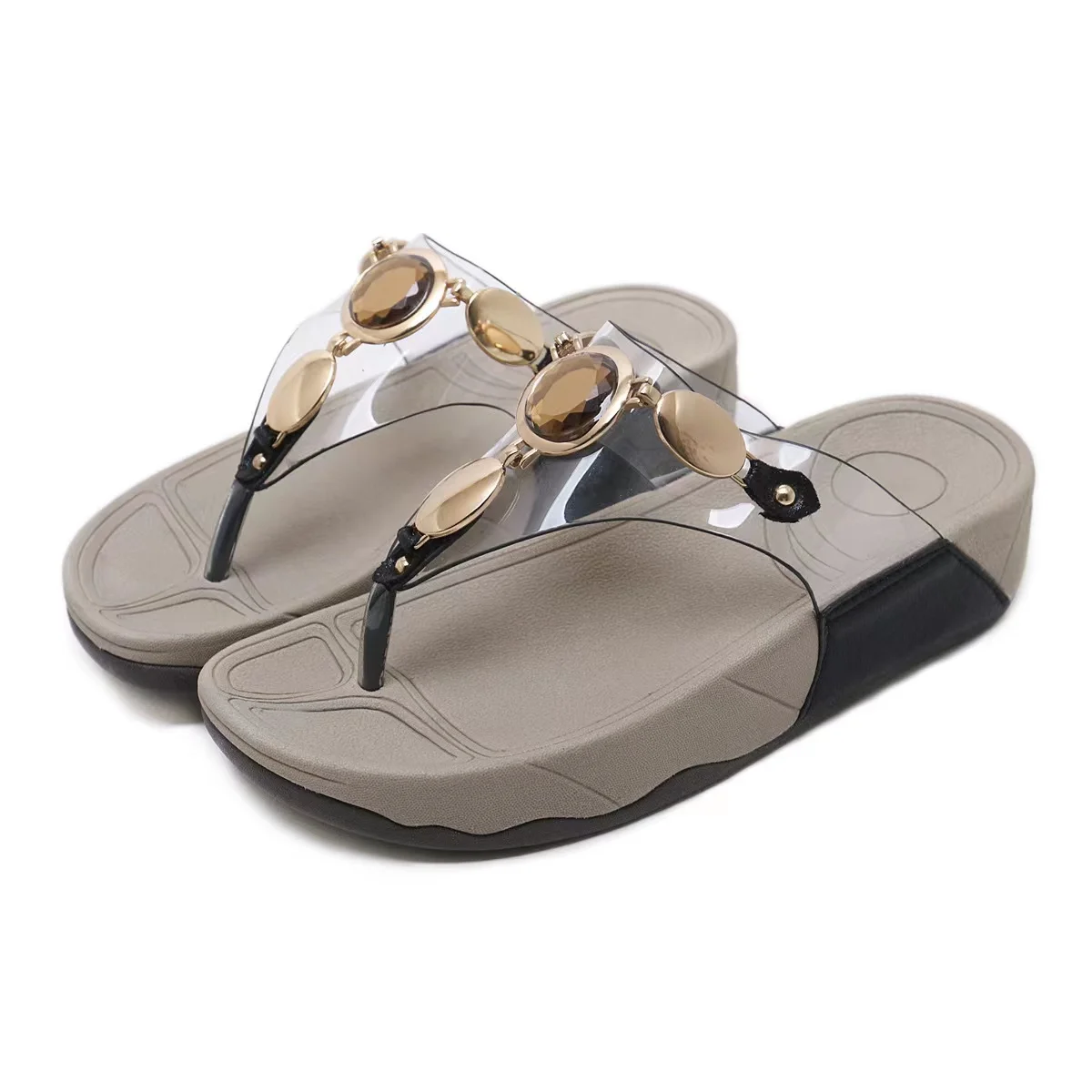 

2022 New Designer Women Fashion Summer Beach Outdoor Sandals Heeled Flat Wedge Slip On Open Toe Custom Logo Slide Flip Flops