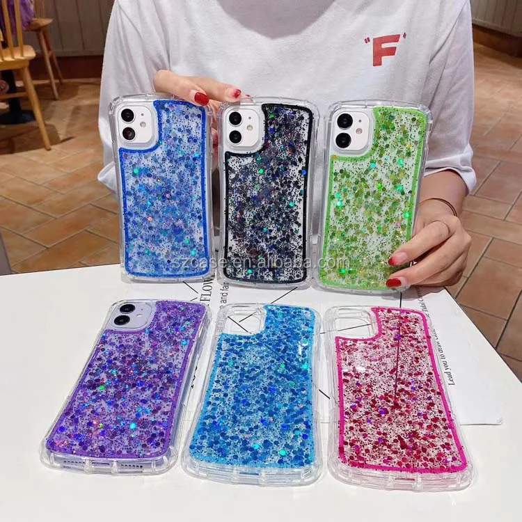 

Eco-Friendly Airbag Glitter Color Transparent Hard Acrylic Dripping Glue Mobile Phone Cover Case For VIVO V19 Y91 Y95 Y91C