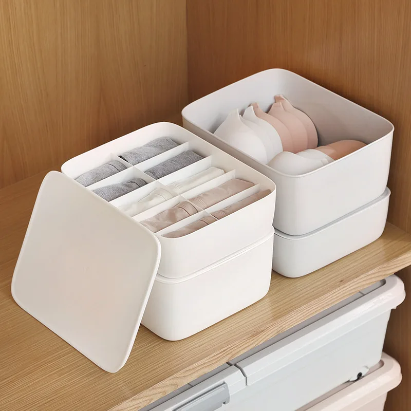 

High quality underwear sock cloth storage box plastic with lid drawer type