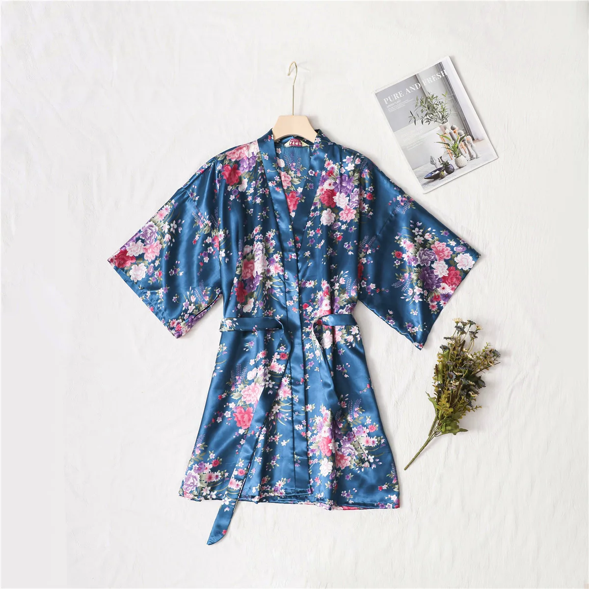 

Winter clothes for women robe femme kimono women's plus size casual sleepwear floral silk kimonos