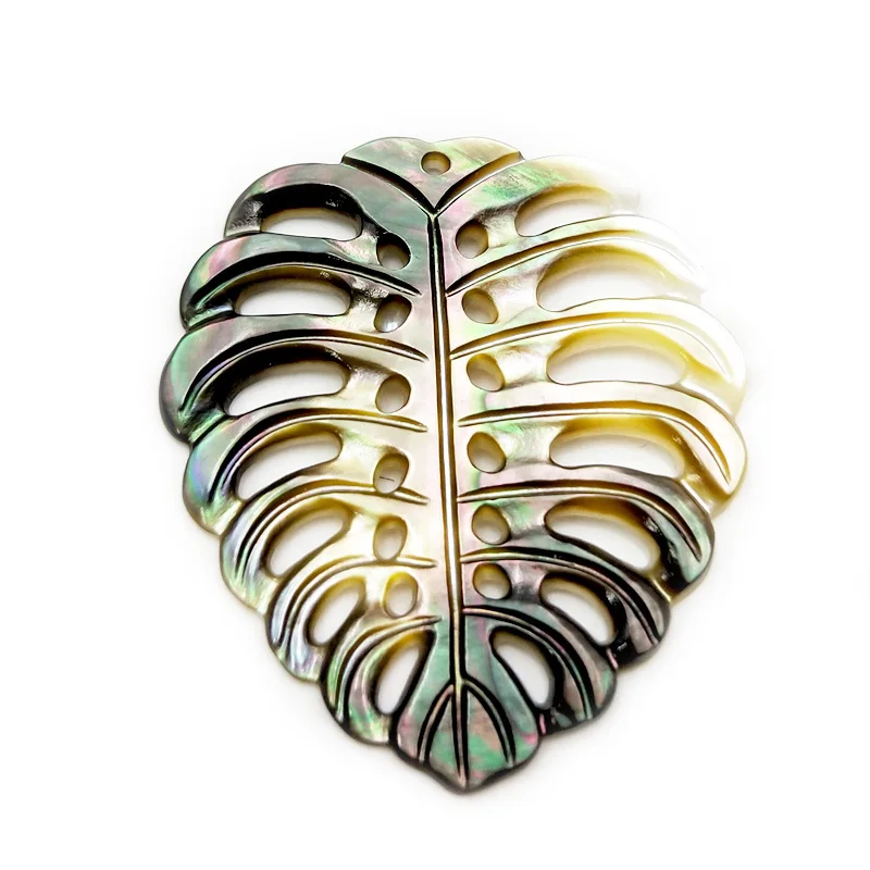 

New Fashion Natural Shell Pendants Jewellery Jewelry Engrave Leaf Carve Gemstone Charms Seashell for Necklace Making, Multi natural pendant