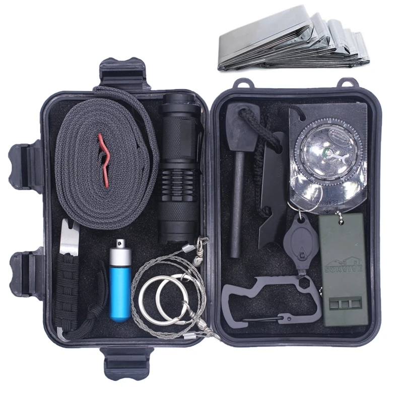 

Waterproof Multitool Adventures Military Survival Kit Hiking and Camping, Different colors for options