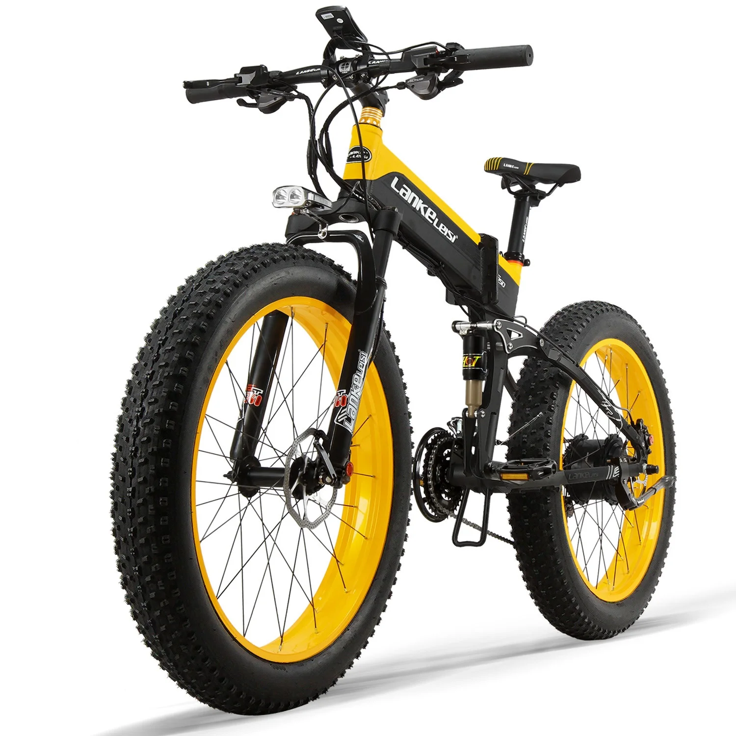

2021 Hot sell LANKELEISI fat tire e bike 48V 14.5AH 1000W Panasoni'c battery Folding Electric Bicycle T750Plus snow e bike
