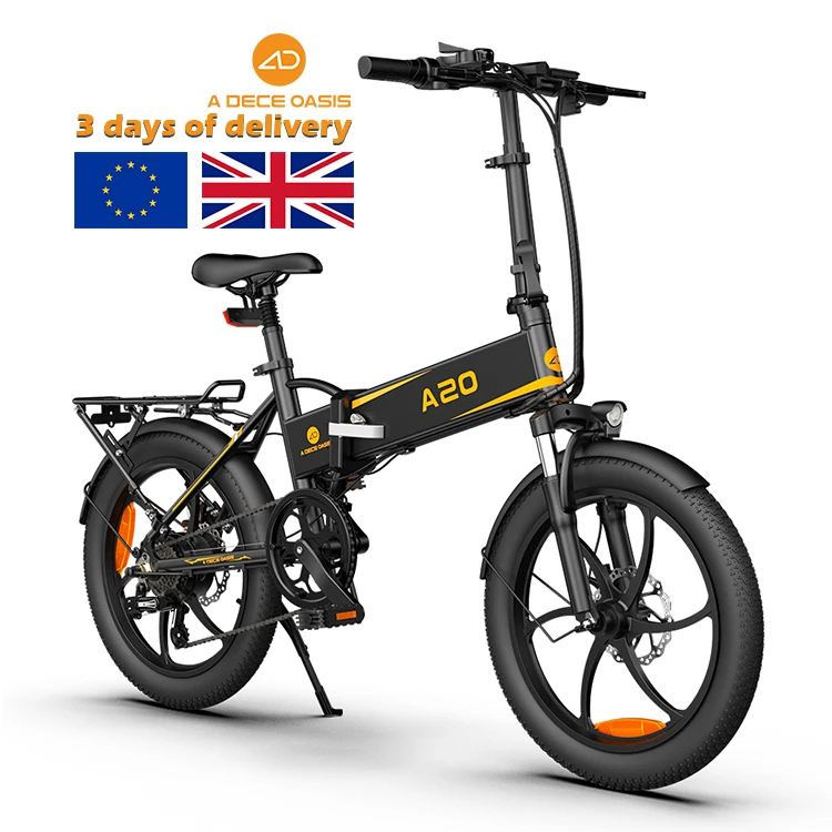 ADO A20XE New Model Sale EU UK Warehouse CE High Range 250w 20 Inch 36v Ebike Electric hybrid Bicycle E Bike with Rear Shelf