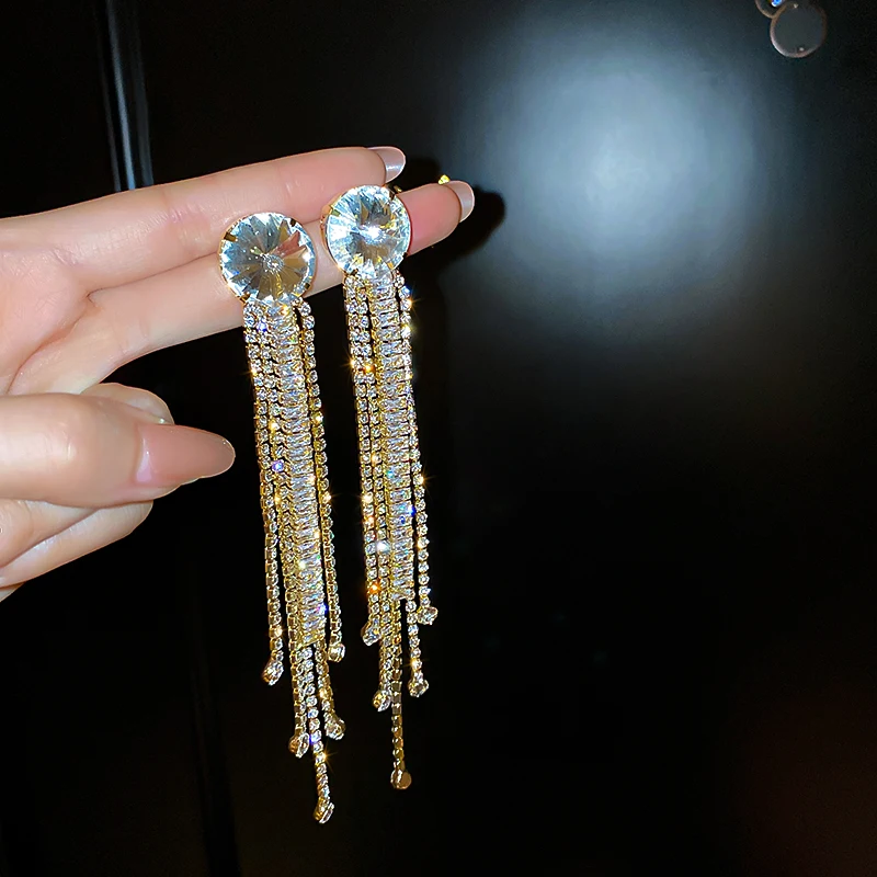 

trendy fashion women wedding earrings luxury crystal