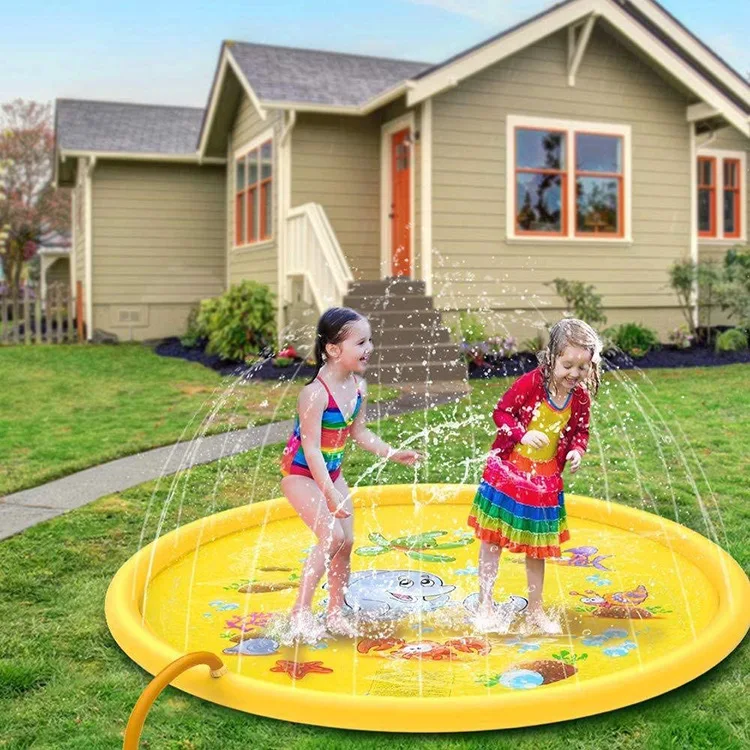 

High Quality 68 Inch 170CM Sprinkle And Splash Play Mat Toy for Children Kids Inflatable Outdoor Water Sprinkler Pad, Picture